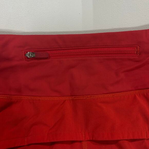Lululemon Women’s High-Waist Running Shorts Coral Red 12 Quick-Dry Activewear - Picture 8 of 9